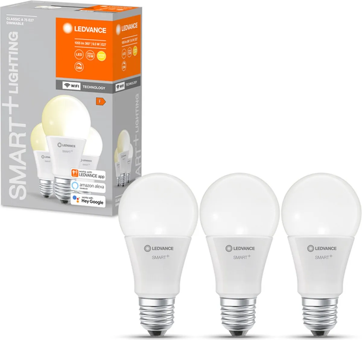 LEDVANCE SMART+ WiFi Classic Dimmable E27 9,5W Warm Wit