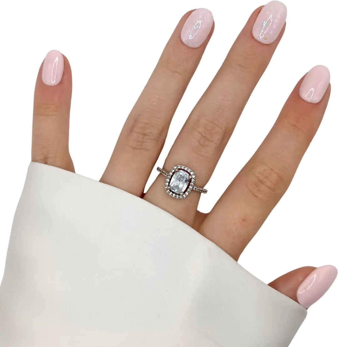 SD Press on Nails B-19 Plaknagels - Nuderoze Glitter - 20 Stuks