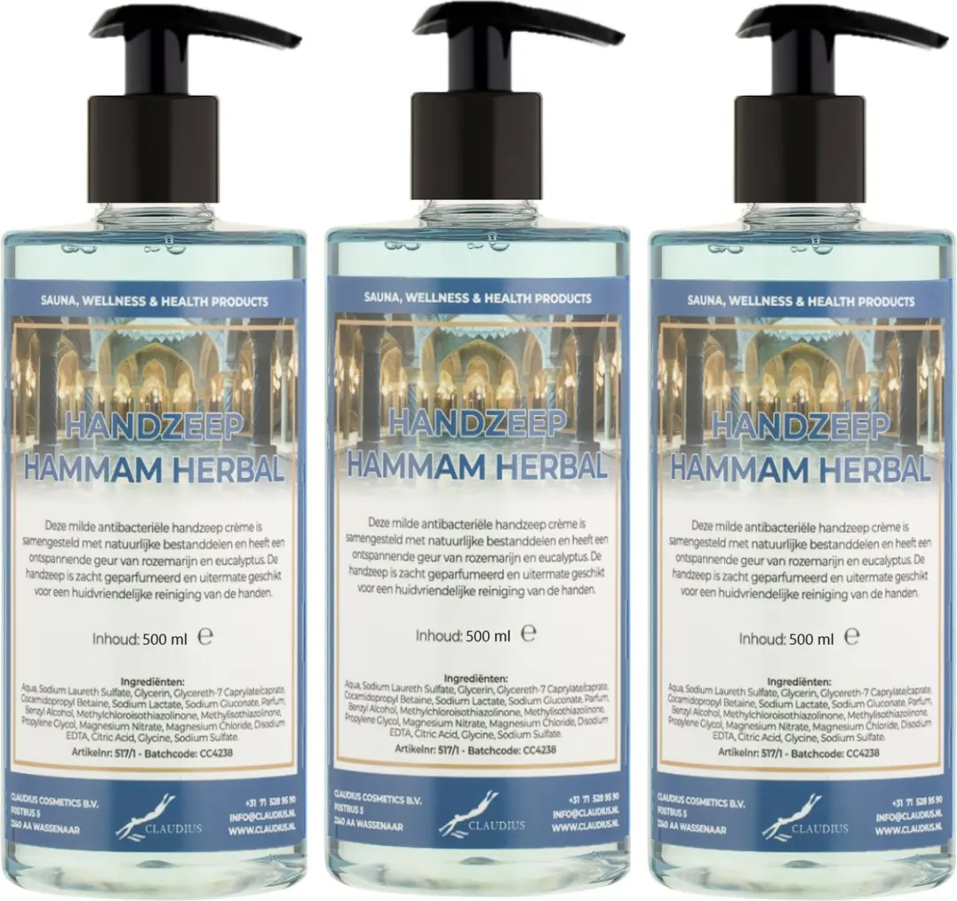 Splashbox Cosmetics Hammam Herbal Handzeep 500ml - 3 Stuks