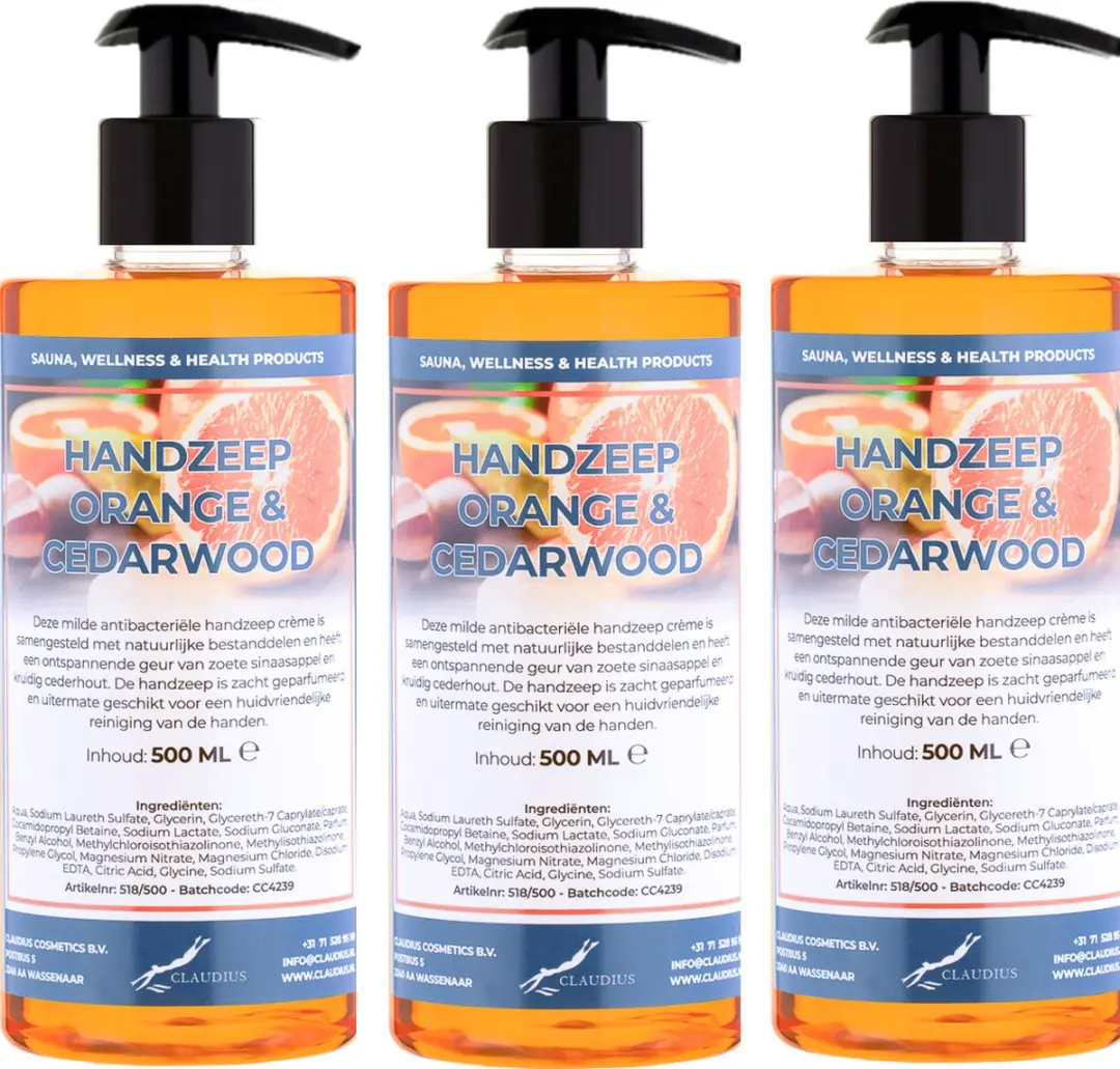 Splashbox Cosmetics Handzeep Sweet Orange & Cedarwood 500ml