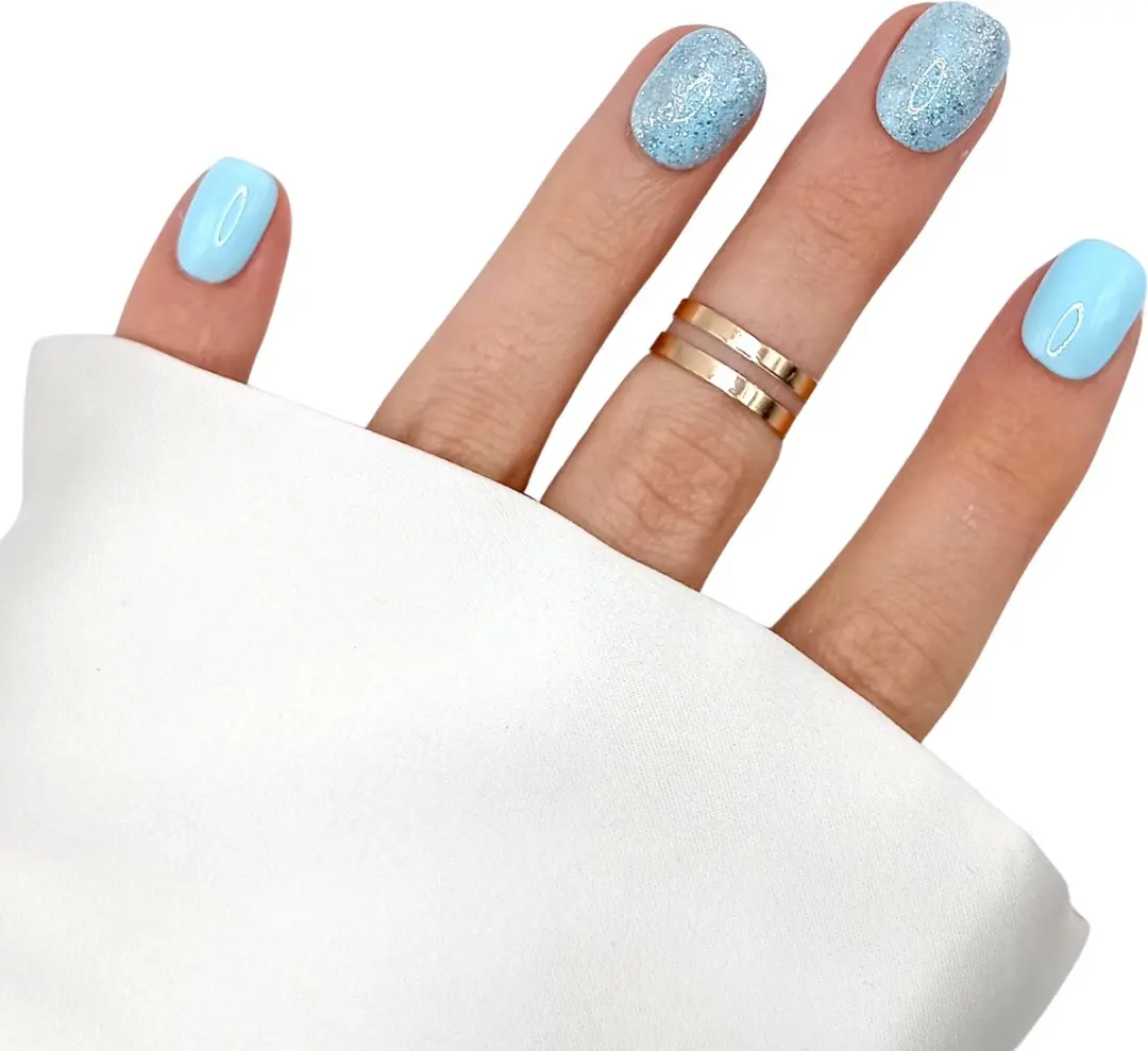 SD Press on Nails Blauw Glitter Nagelset - 20 Stuks - XS - afbeelding 6 van 6