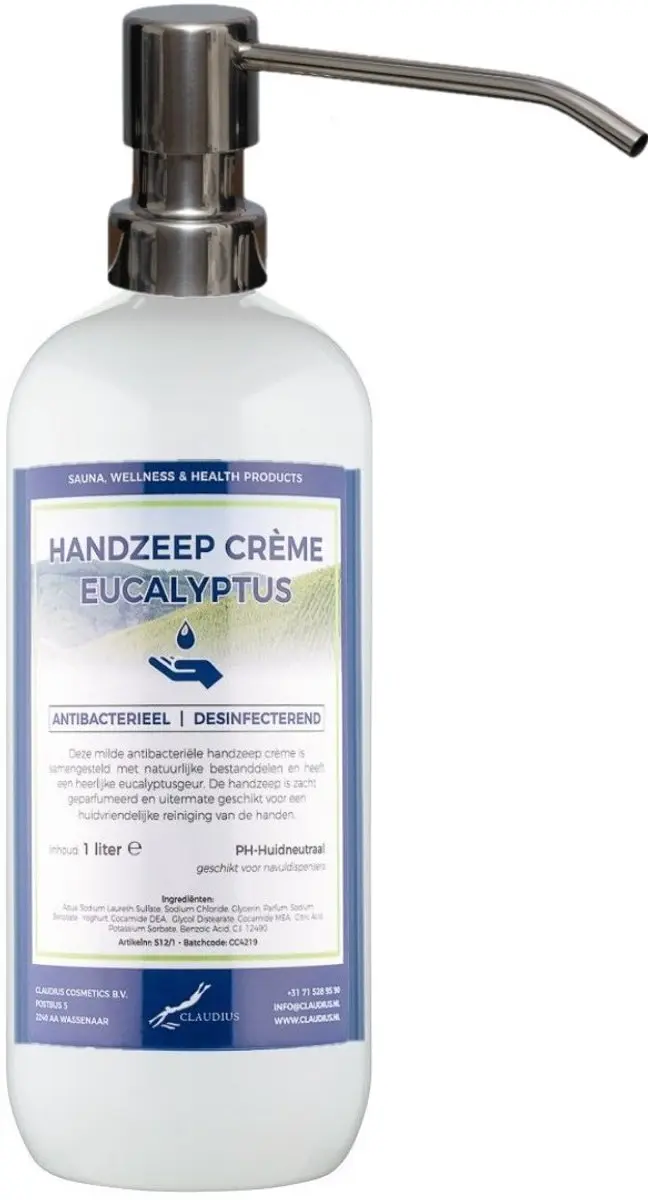 Splashbox Cosmetics Handzeep Crème Eucalyptus 1L