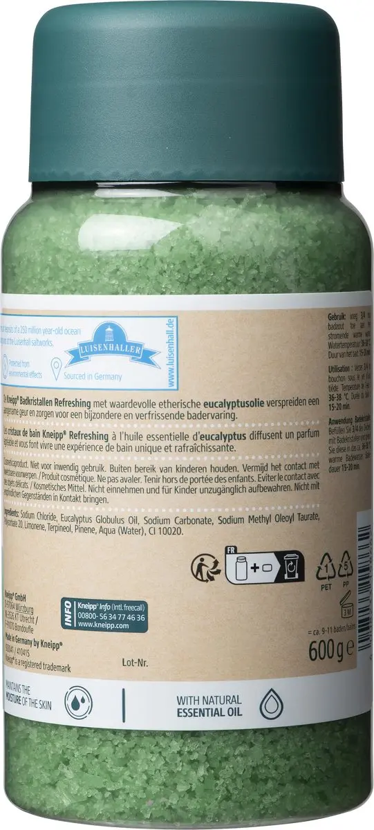 Kneipp Refreshing Badkristallen Mint Eucalyptus 600g