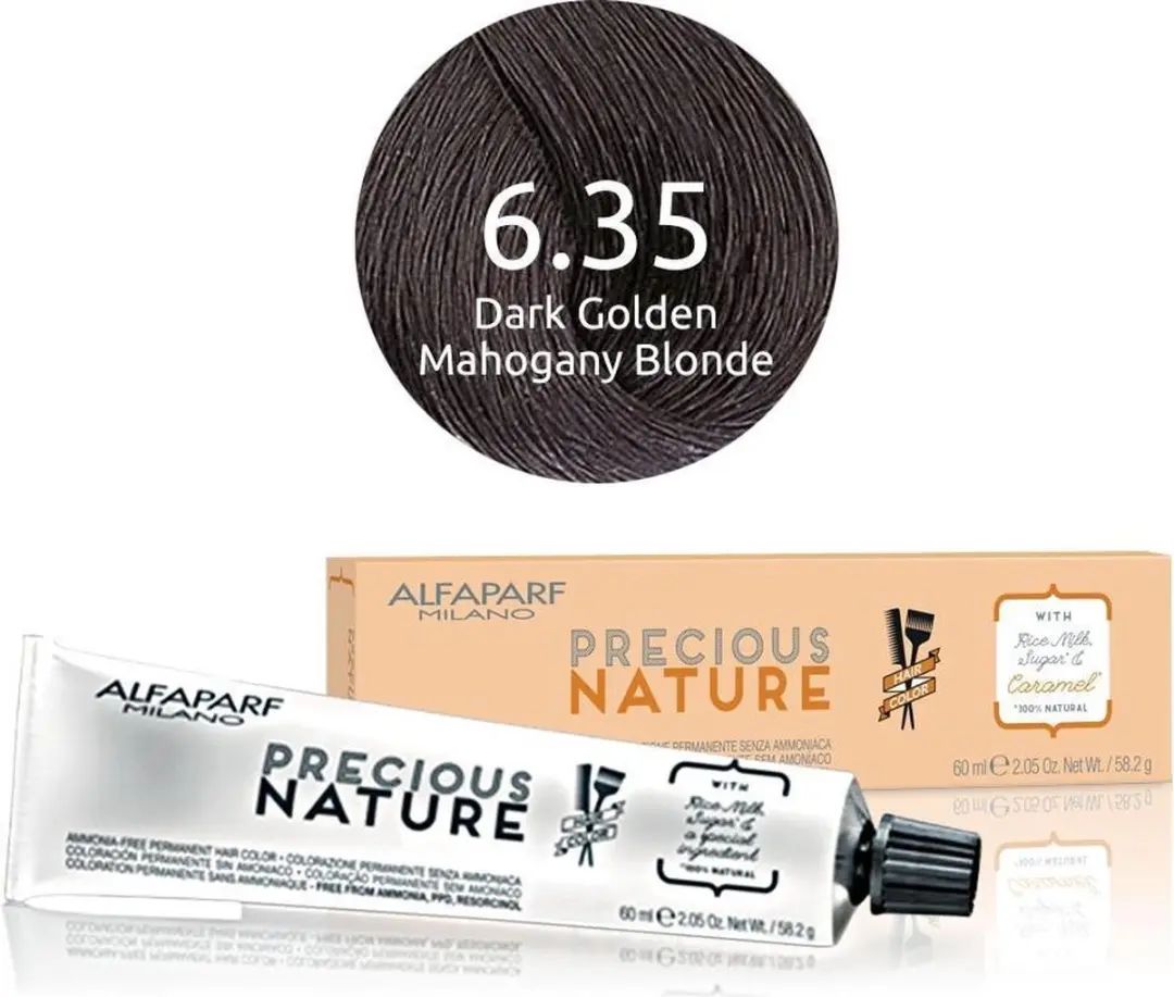 ALFAPARF Precious Nature Permanent Haarkleur 6.35 Zwart 60ml