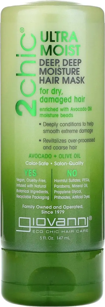 Giovanni Cosmetics 2chic Ultra-Moist Mask Avocado & Olijfolie 147ml
