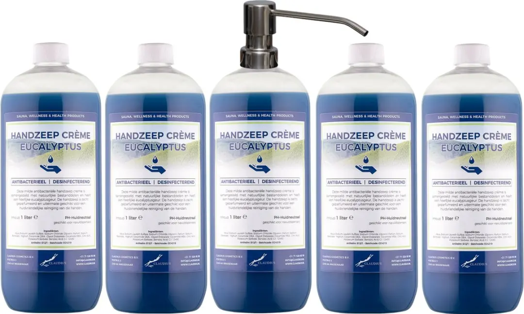 Splashbox Cosmetics Handzeep Crème Eucalyptus 5x1L