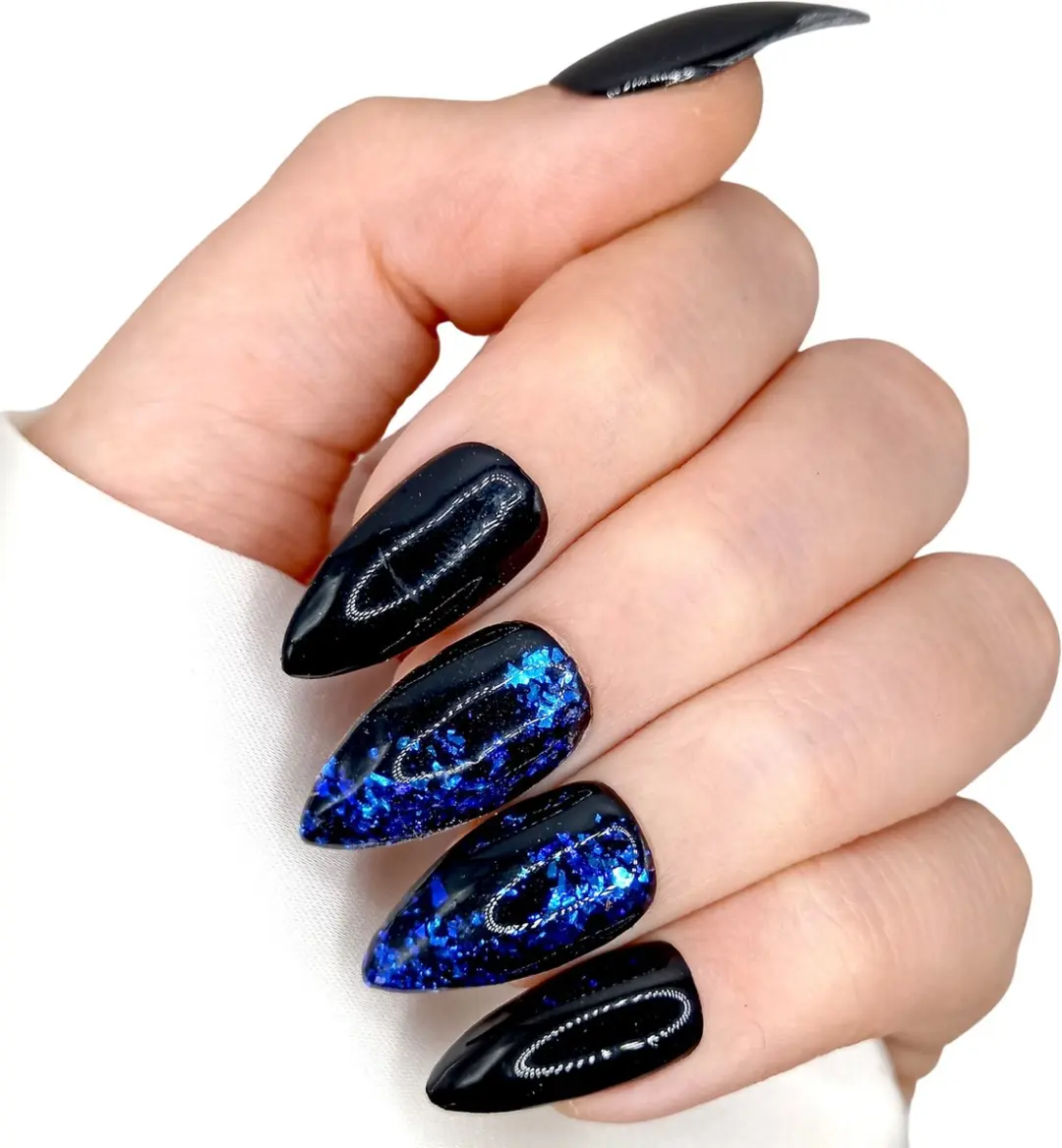 SD Press on Nails B-181 Plaknagels Medium Stiletto