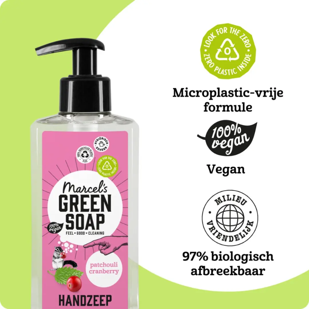 Marcel's Green Soap Handzeep Patchouli & Cranberry 500ml - 6 Stuks