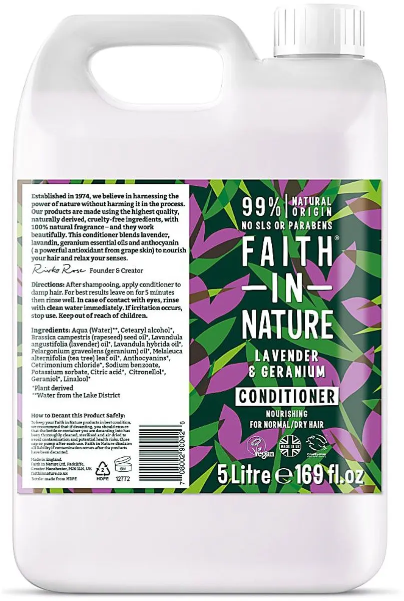 Faith In Nature Lavendel & Geranium Bad- en Douchegel 5L