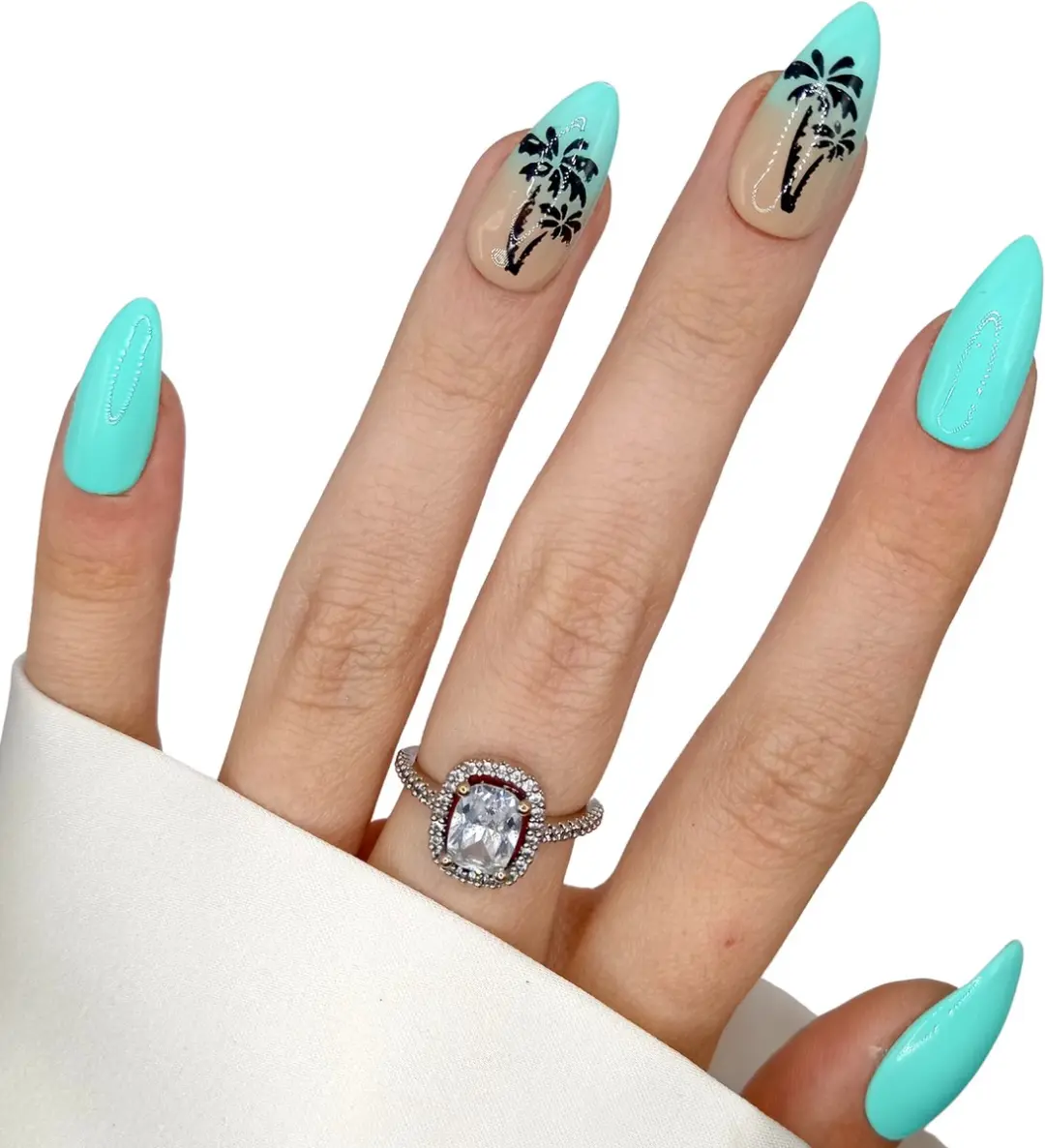 SD Press on Nails No. 37 Beachball Plaknagels - Blauw - 20 Stuks