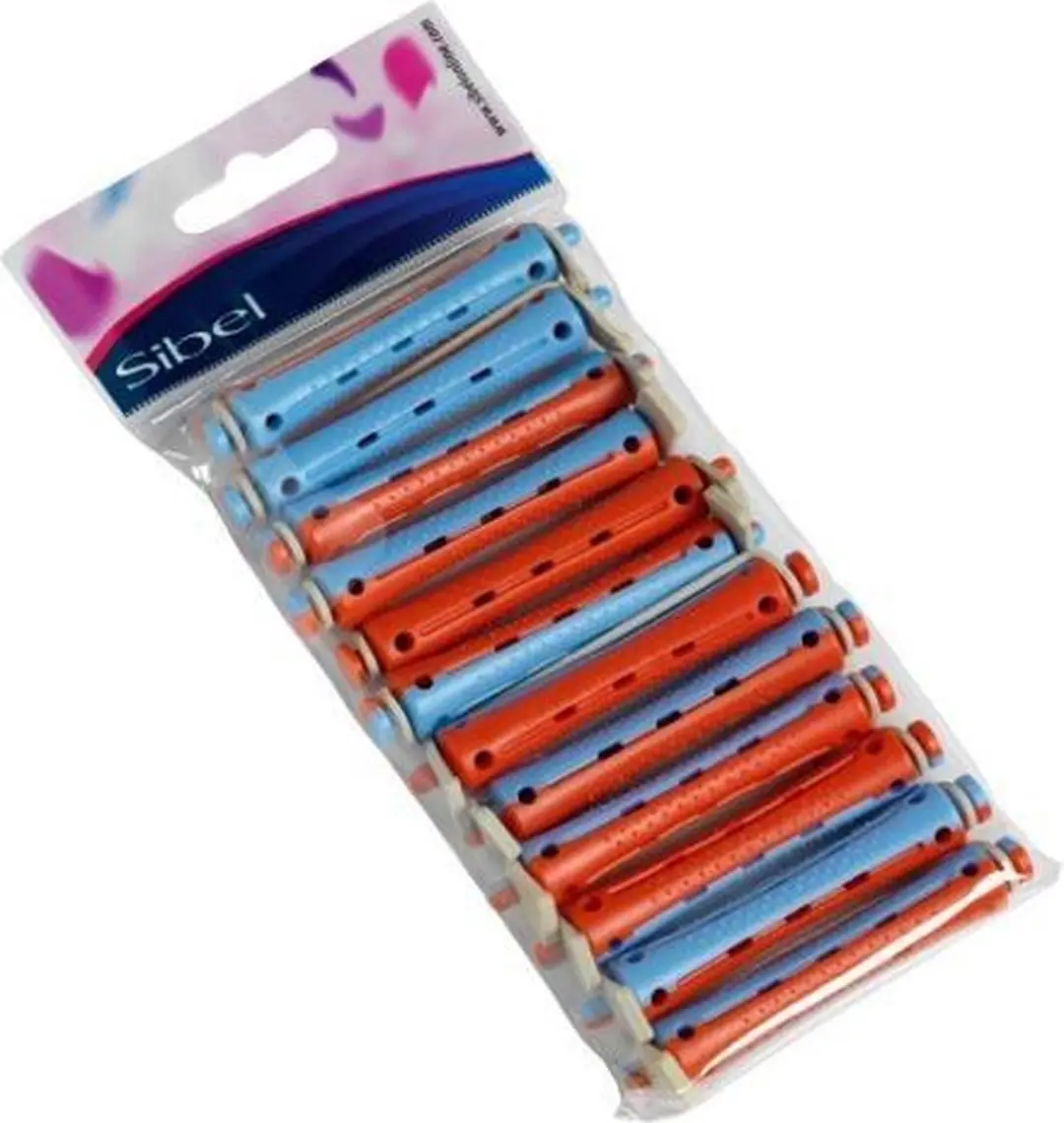 Sibel Permanentkruller 12st - Rood/Blauw 10mm