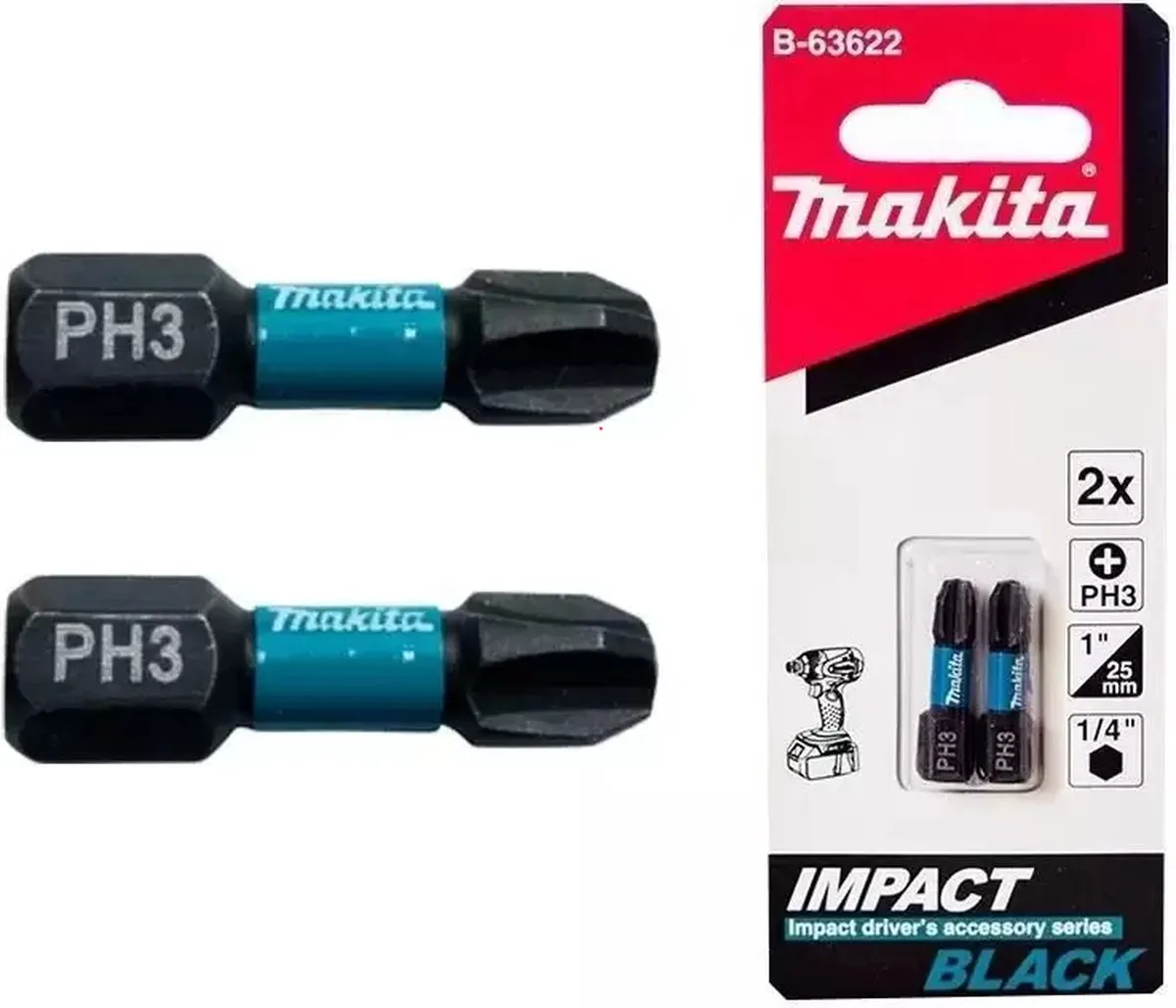 Makita B-63622 Slagschroefbit PH3x25mm - 2 Stuks