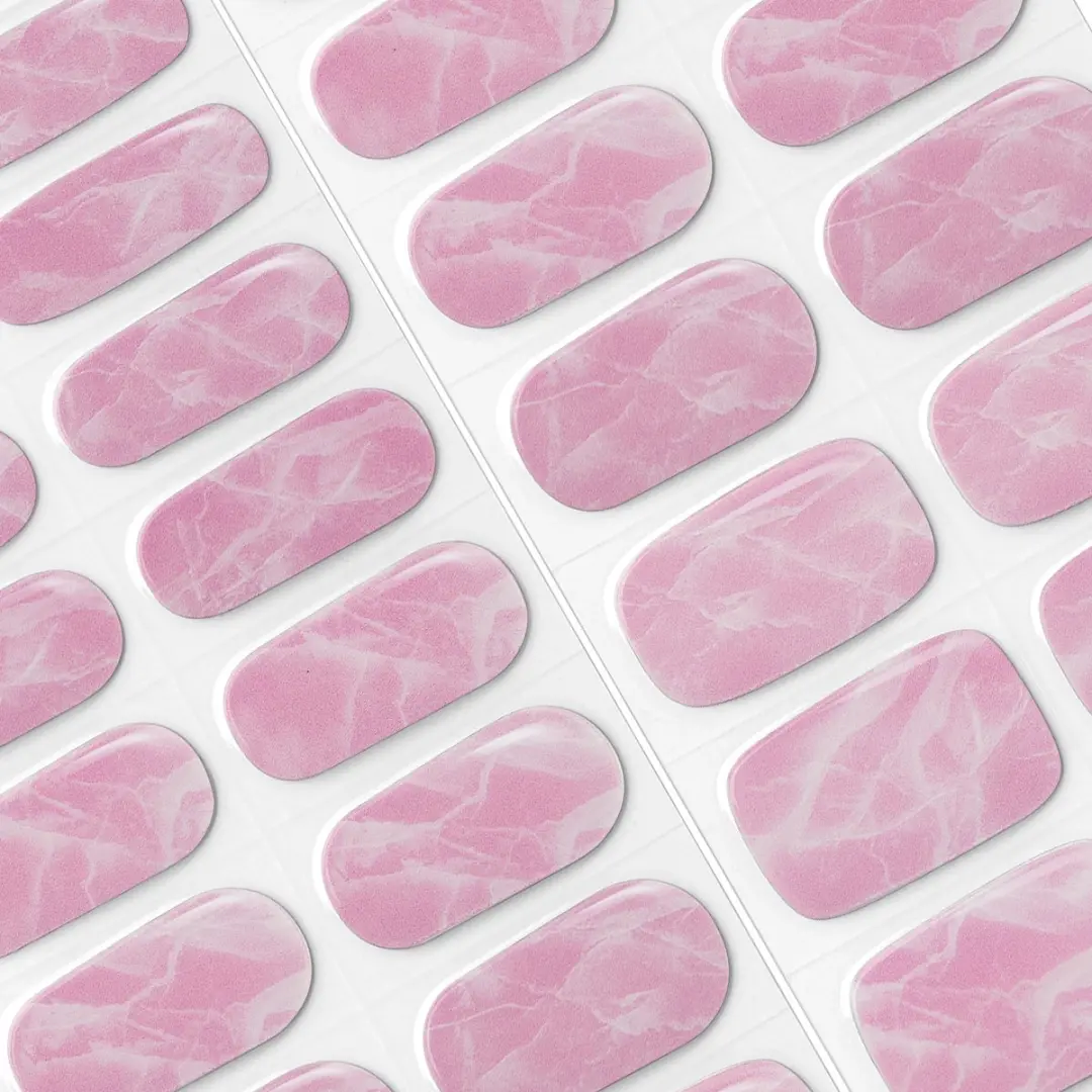 Pink Gellac UV Nagelstickers Marbled Pink - 20 Stuks