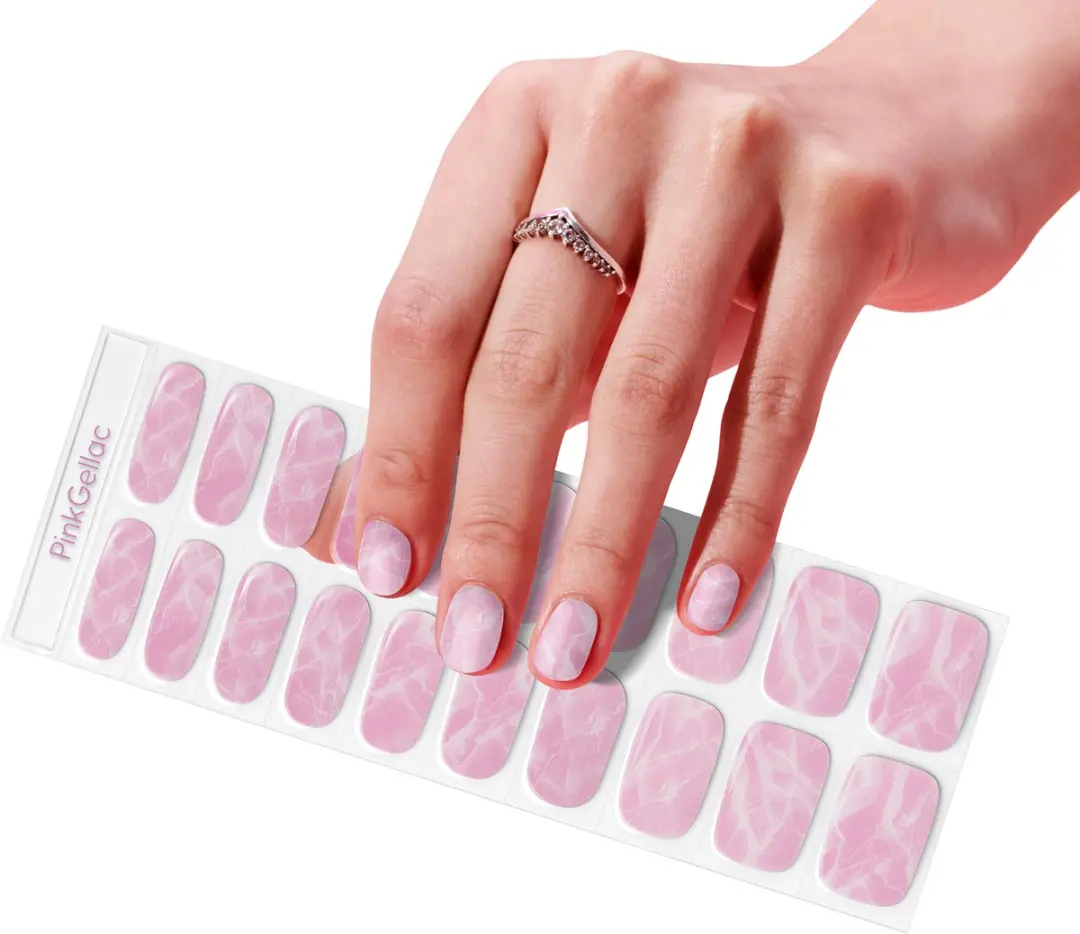 Pink Gellac UV Nagelstickers Marbled Pink