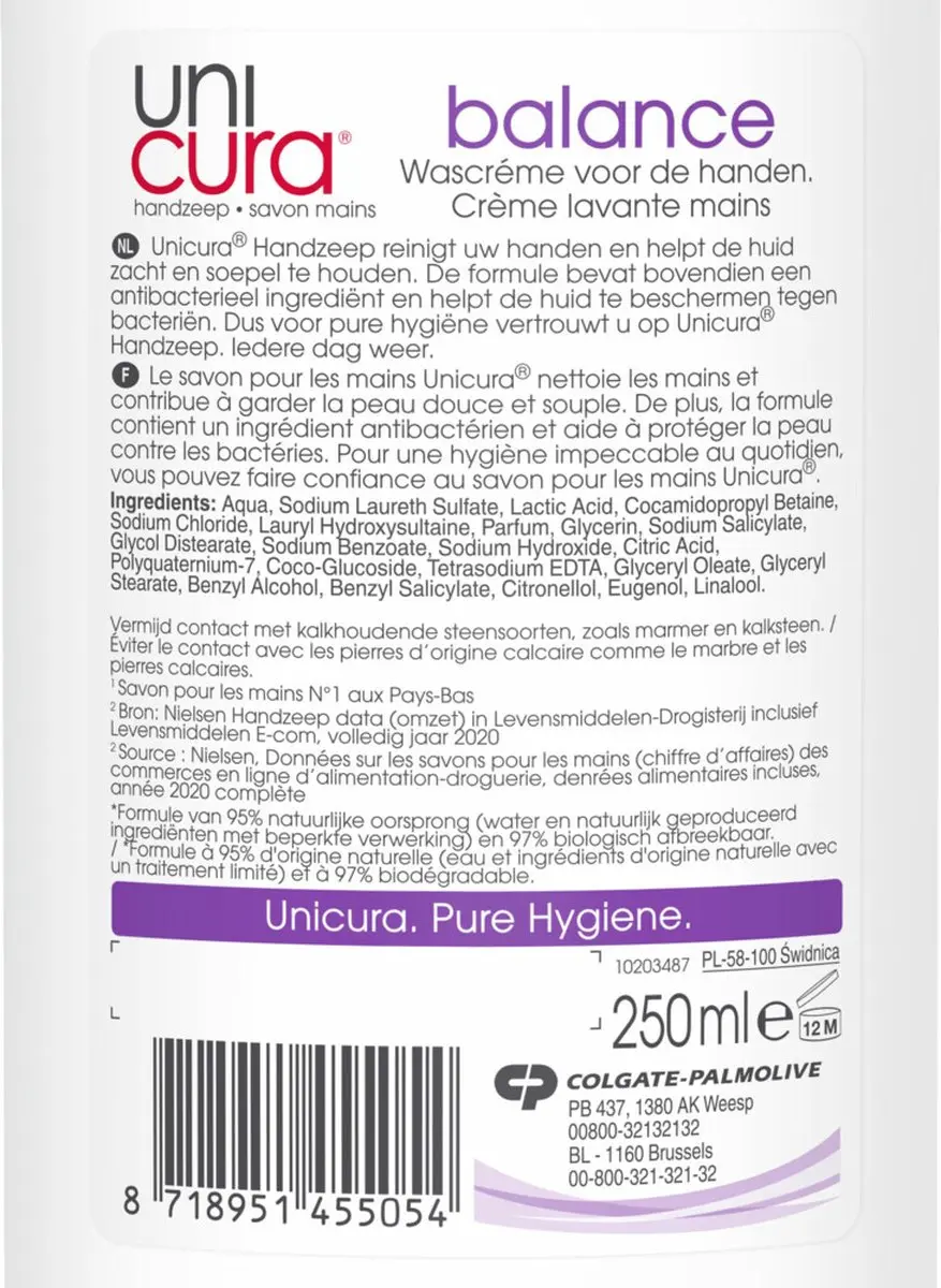 Unicura Antibacteriële Handzeep Balance 250ml - 6 Stuks