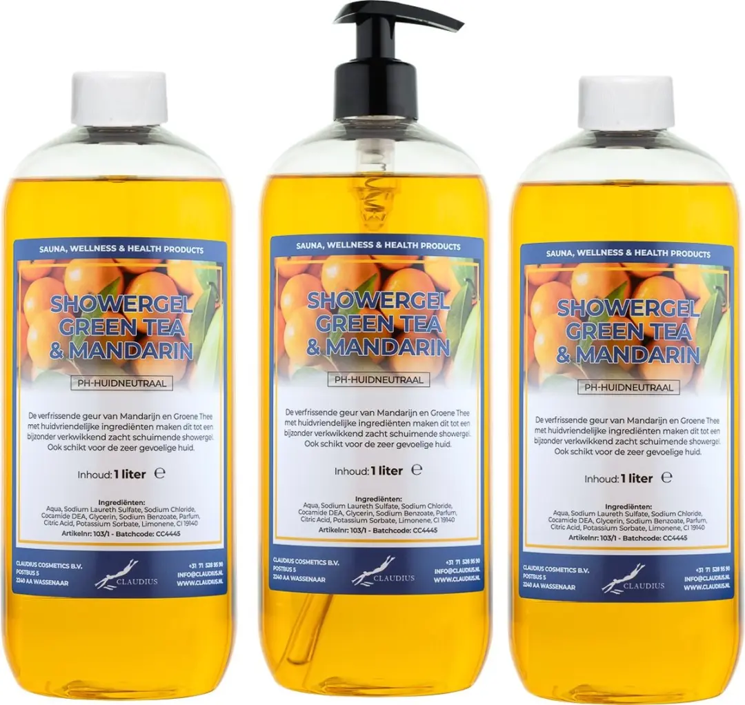 Splashbox Cosmetics Claudius Douchegel Green Tea & Mandarin 3 Liter