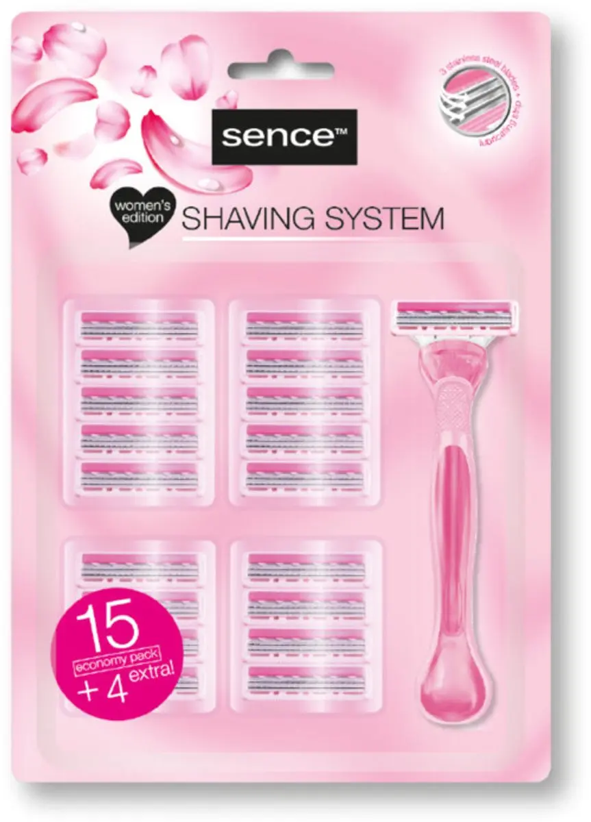 Sence Scheermesjes Triple Blades - 126 Stuks (6x21) Roze