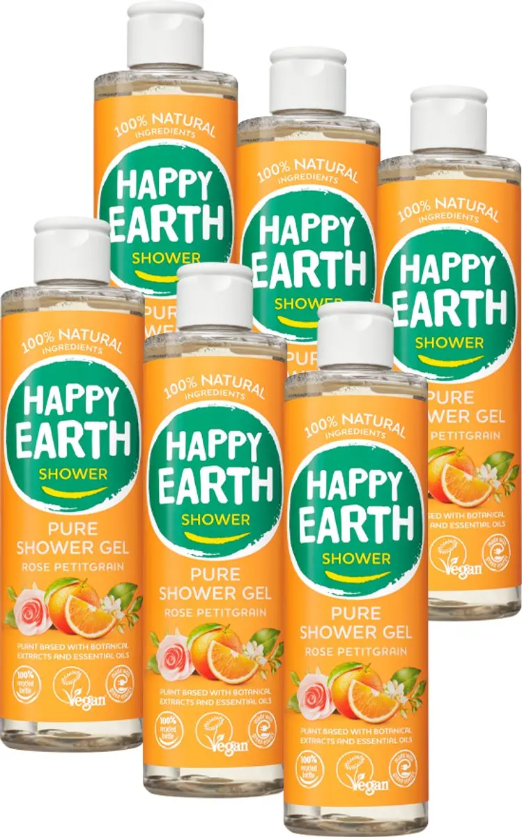 Happy Earth Douchegel Rose Petitgrain