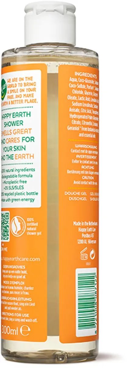 Happy Earth Douchegel Rose Petitgrain - 6x300ml