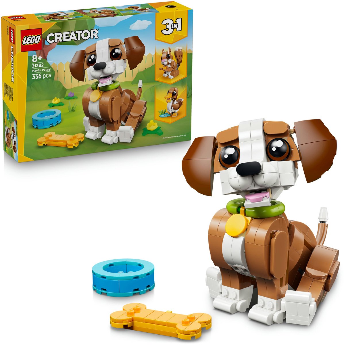 LEGO® Creator 3in1 Schattige dieren: Speelse Puppy - Dierenset - Bouw Om tot Eekhoorn of Eend - 31382