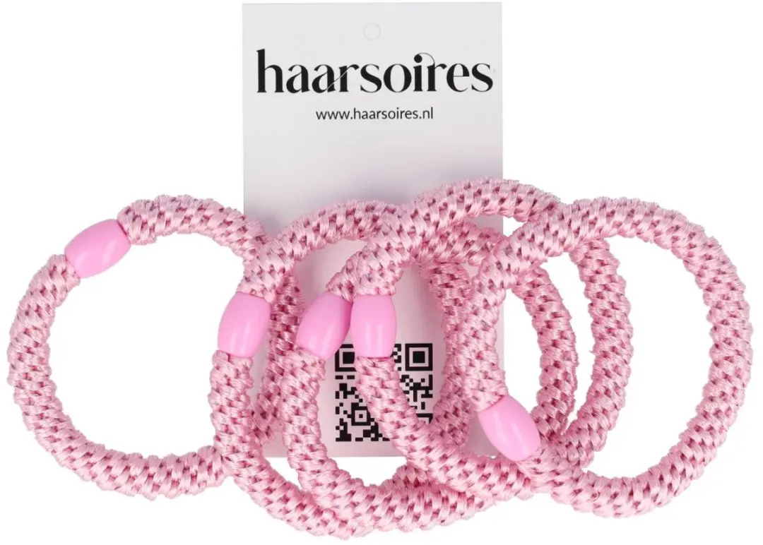 Haarsoires Haarelastieken Basic Roze - Set van 5