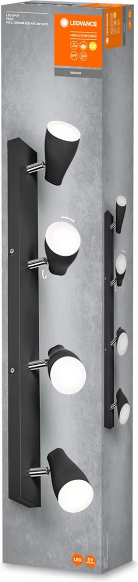 LEDVANCE LED Spot PEAR 17,2W GU10 - Zwart