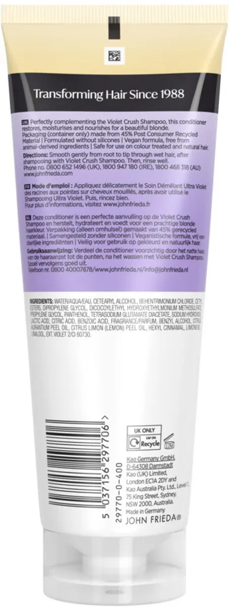 John Frieda Violet Crush Conditioner 250ml