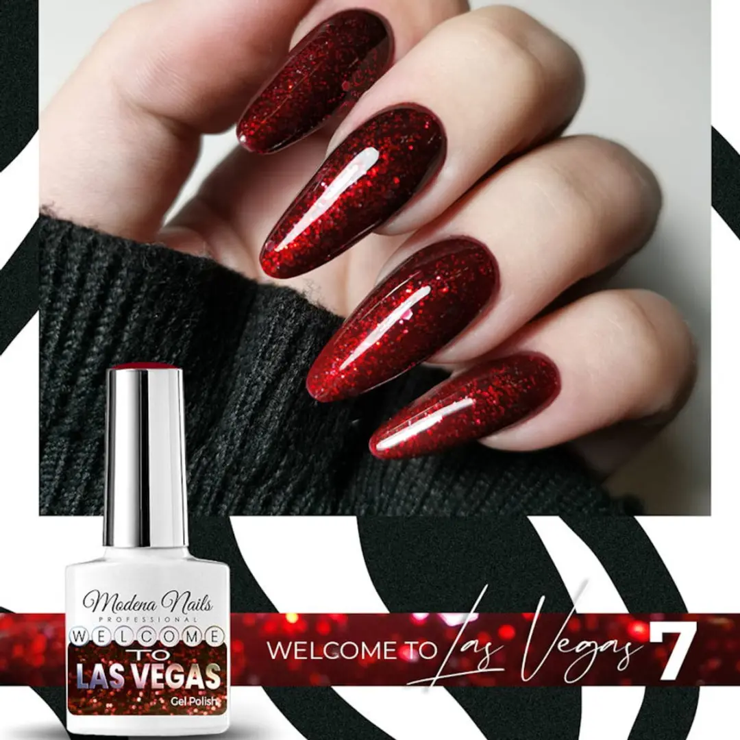 Modena Nails UV/LED Gellak Welcome To Las Vegas LV7 - Bruin Glitter 7.3ml