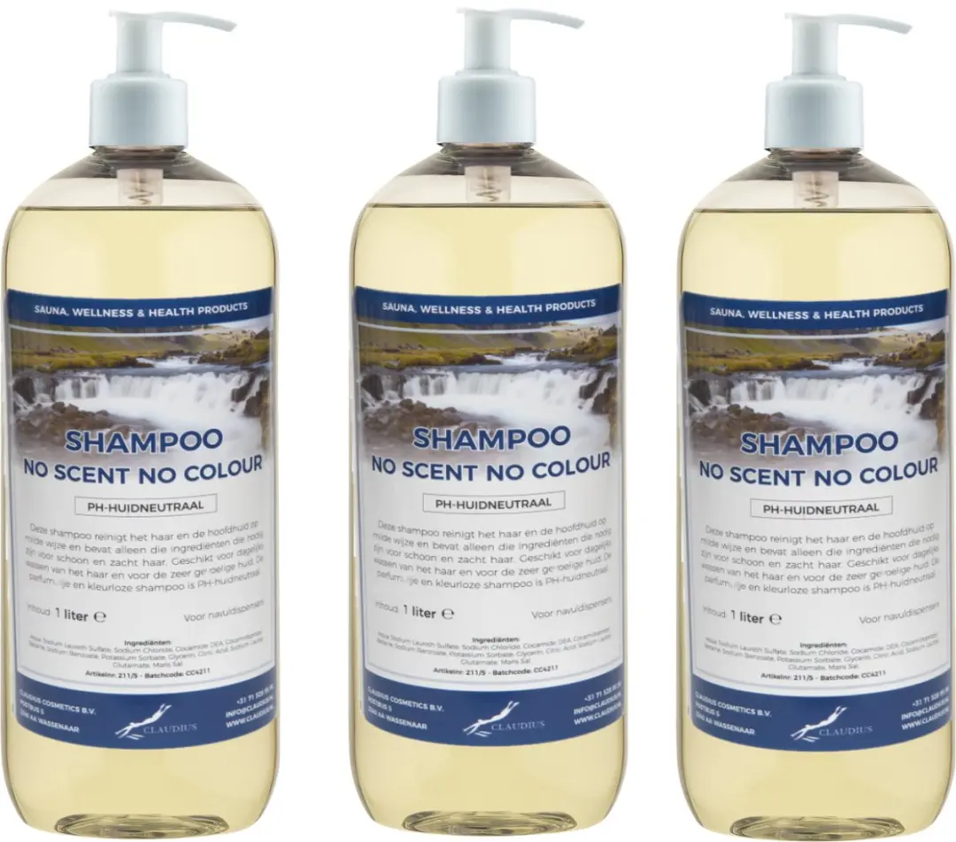 Splashbox Cosmetics Shampoo No Scent No Colour 1L - 3 Stuks