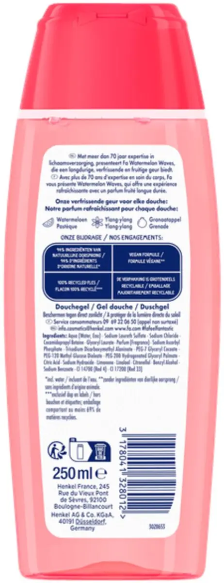 Fa Watermelon Waves Douchegel 250ml - 12 Stuks