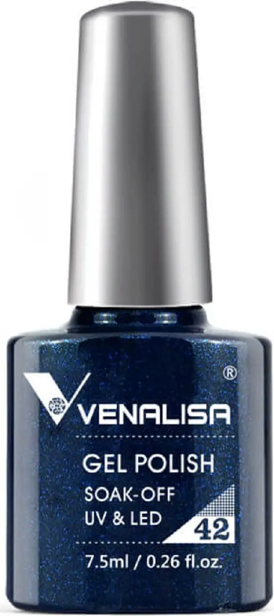 Venalisa UV Gellak Pearly Blue 7.5ml - Blauw Glitter