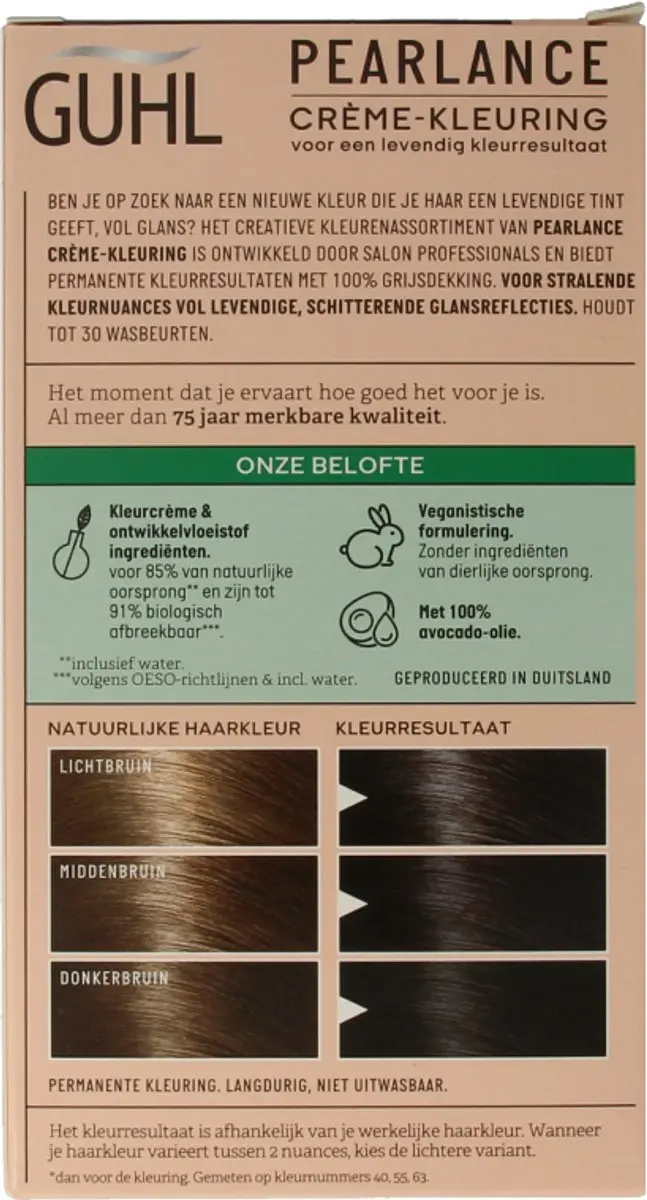 Guhl Pearlance Intensieve Crème-Kleuring 40 Middenbruin Brazil Nut