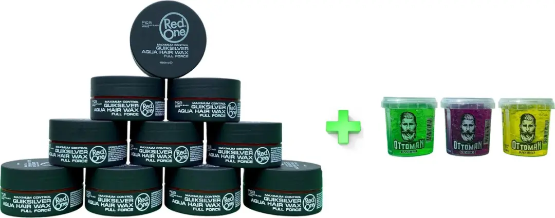 Red One Aqua Hair Wax Quicksilver Grijs 150ml + Hair Gel 150ml