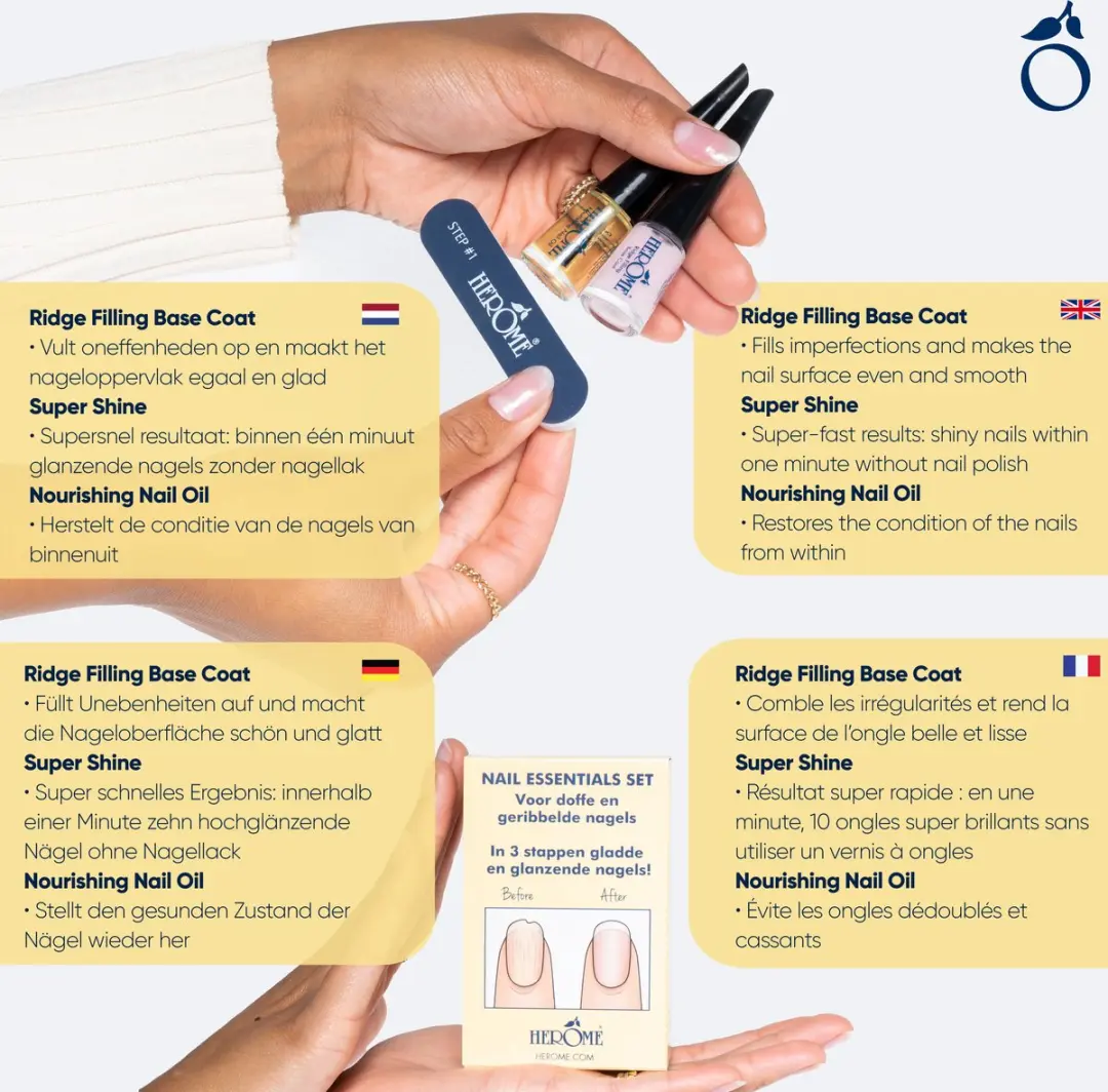 Herome Nail Essentials Set Geel - 3-in-1 Manicure
