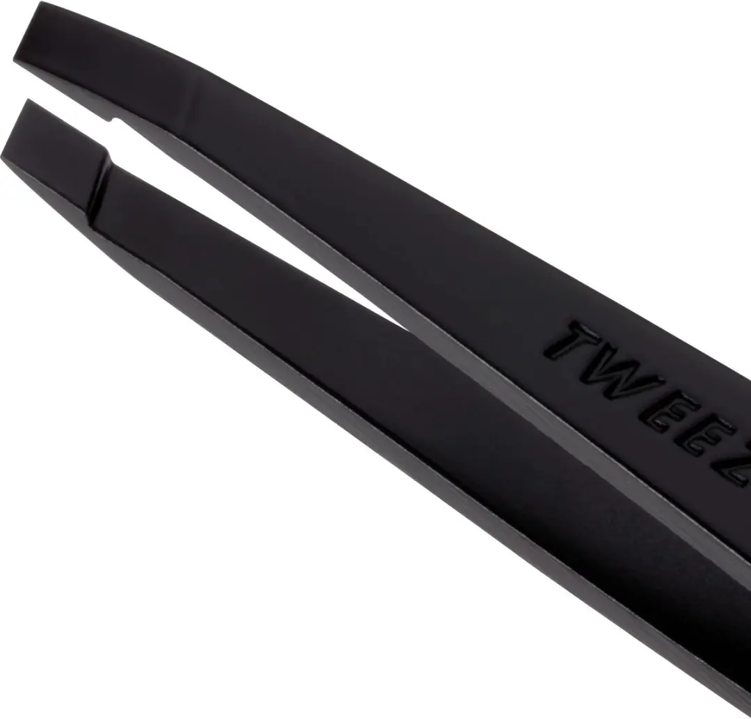 Tweezerman Slant Classic Black Matte Wenkbrauwpincet - Roestvrij staal