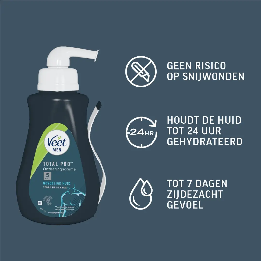 Veet Men Total Pro Ontharingscrème 400ml - Gevoelige Huid
