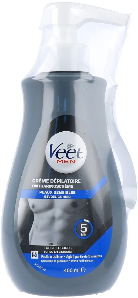 Veet Men Total Pro Ontharingscrème 400ml - Gevoelige Huid