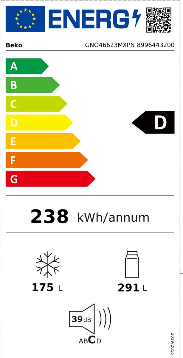 Beko GNO46623MXPN Amerikaanse Koel-vriescombinatie 466L - No Frost - RVS