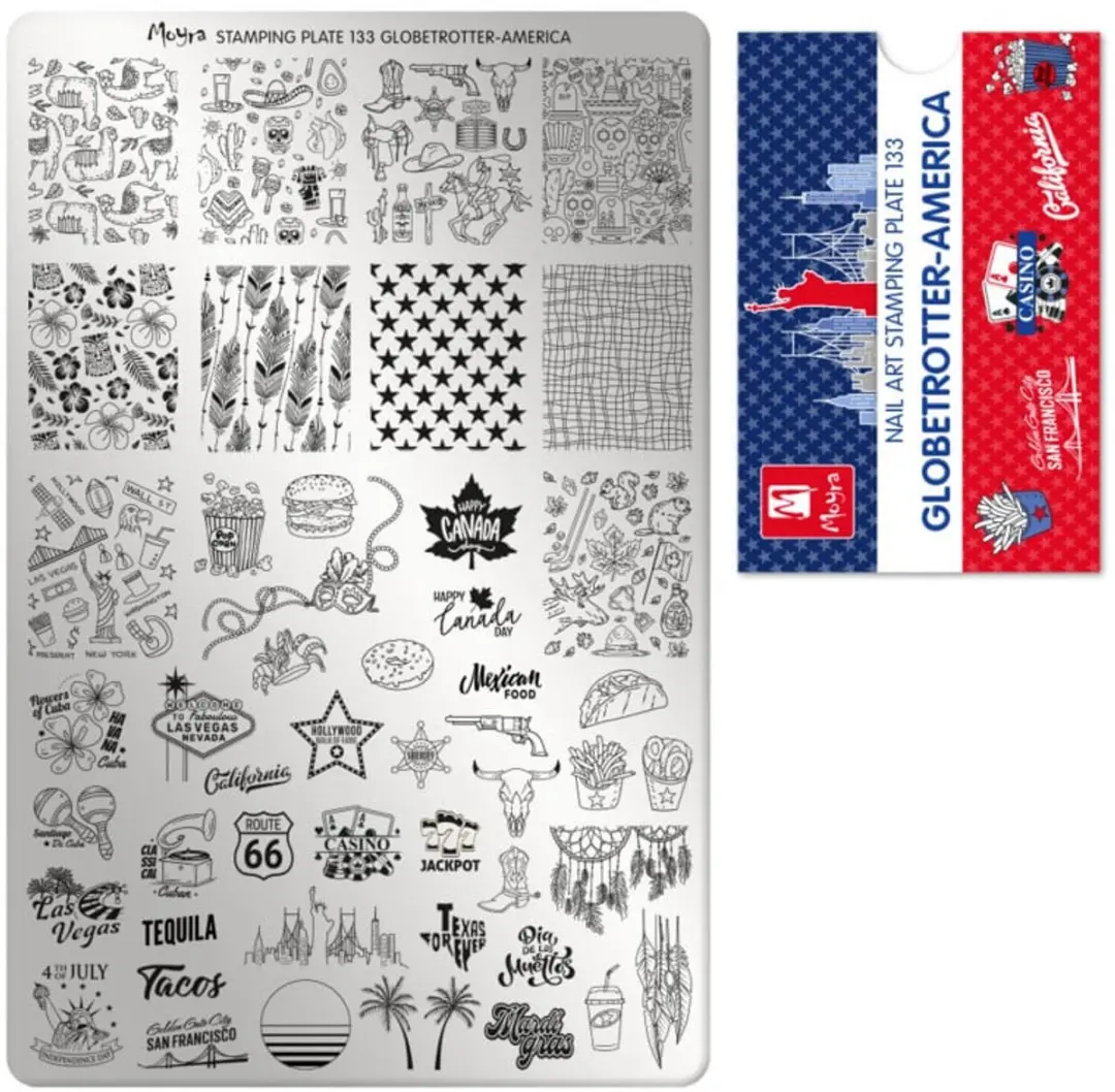 Moyra Stamping Plate 133 Globetrotter America
