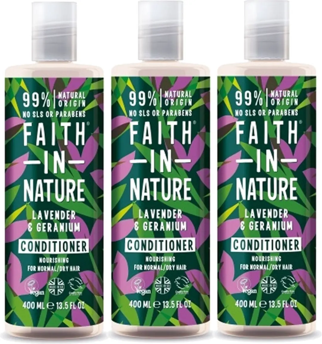 Faith In Nature Conditioner Lavendel & Geranium 3x400ml