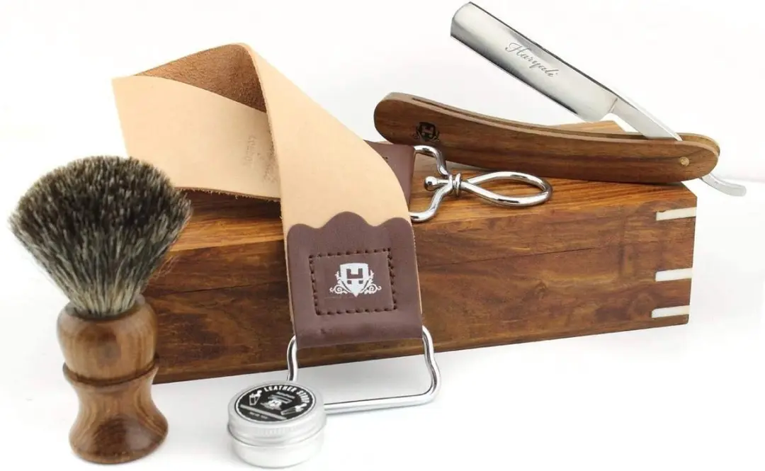 Haryali London Vintage Salon Scheerset - 5-delig - Hout/Zwart