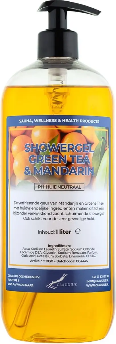 Splashbox Cosmetics Claudius Douchegel Green Tea & Mandarin 1L