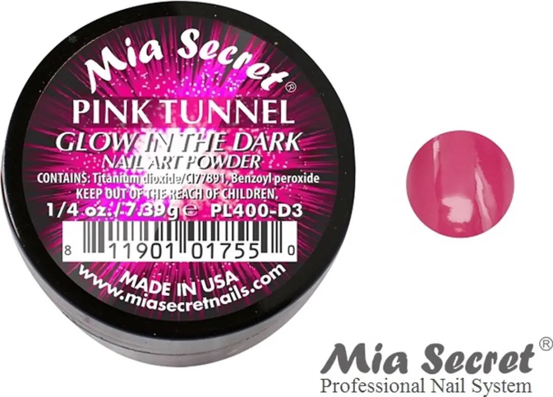 Mia Secret Glow in the Dark Acrylpoeder Roze 7.5ml