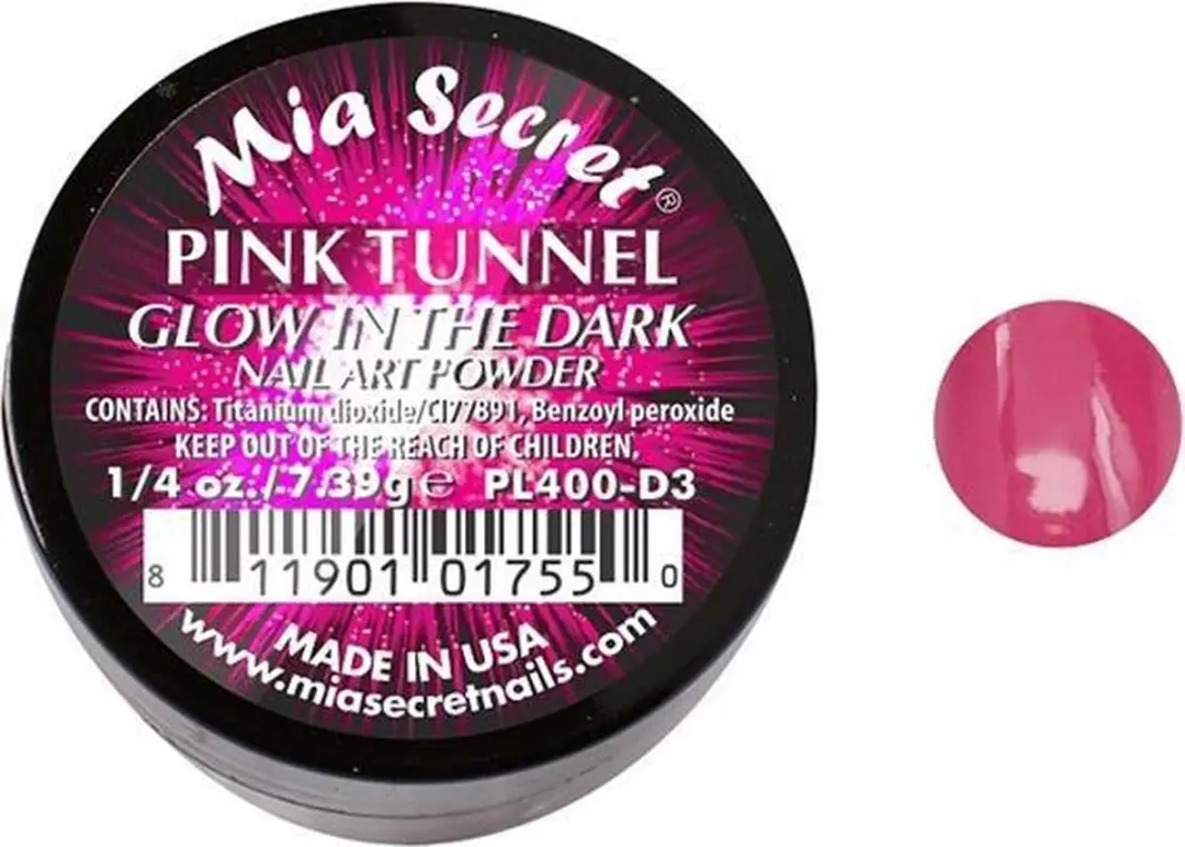 Mia Secret Glow in the Dark Acrylpoeder Roze 7.5ml