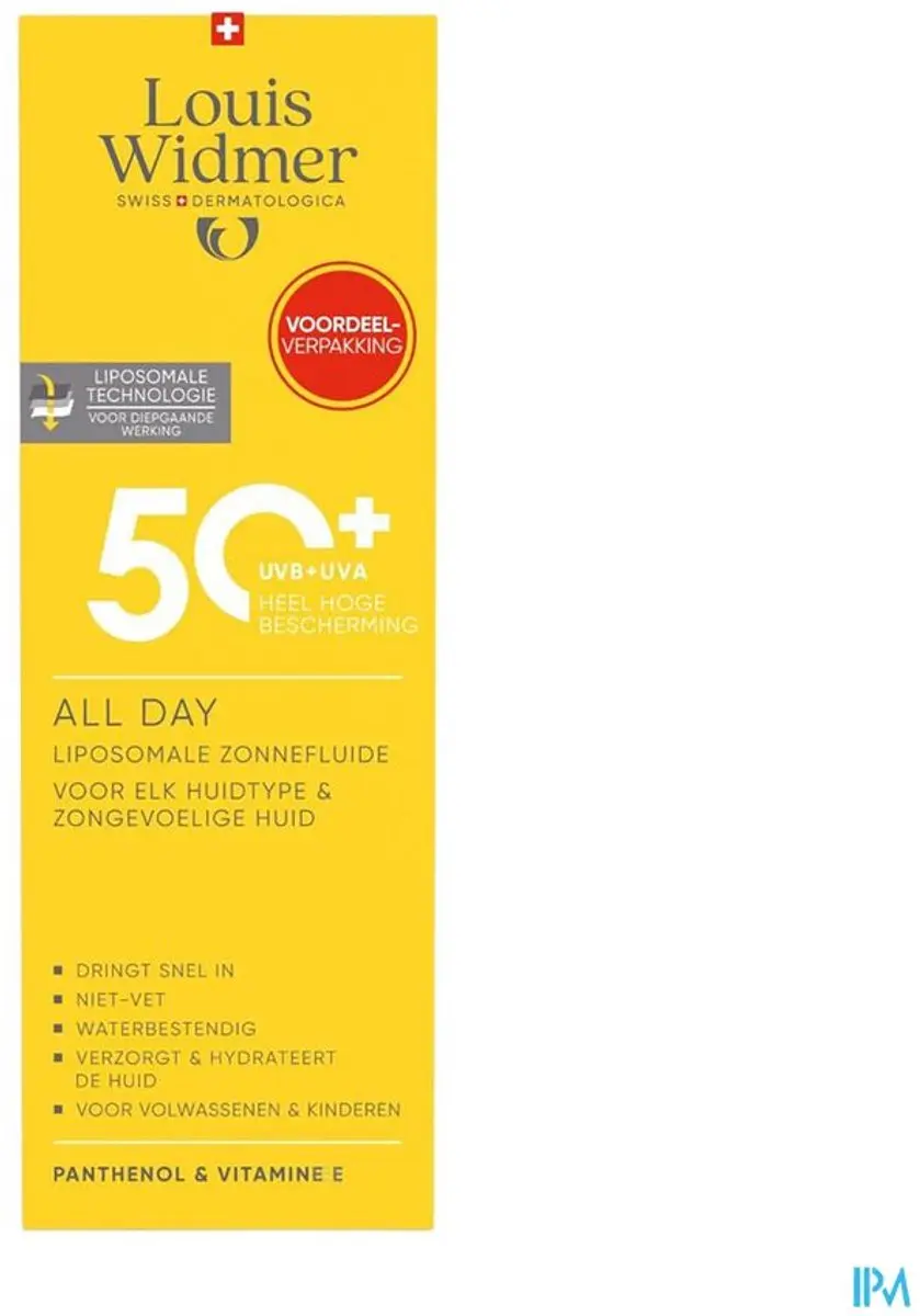Louis Widmer All Day SPF50+ Zonnemelk 200ml - Licht geparfumeerd