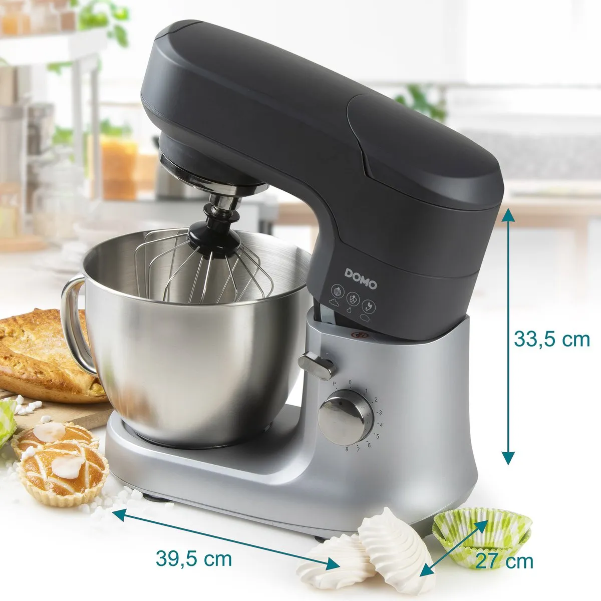 Domo DO9182KR Keukenmachine 1000W - 8 Snelheden - Zwart