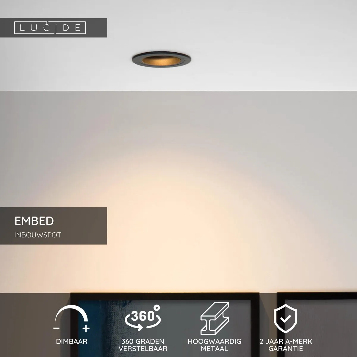 Lucide EMBED Inbouwspot Ø9,1cm GU10