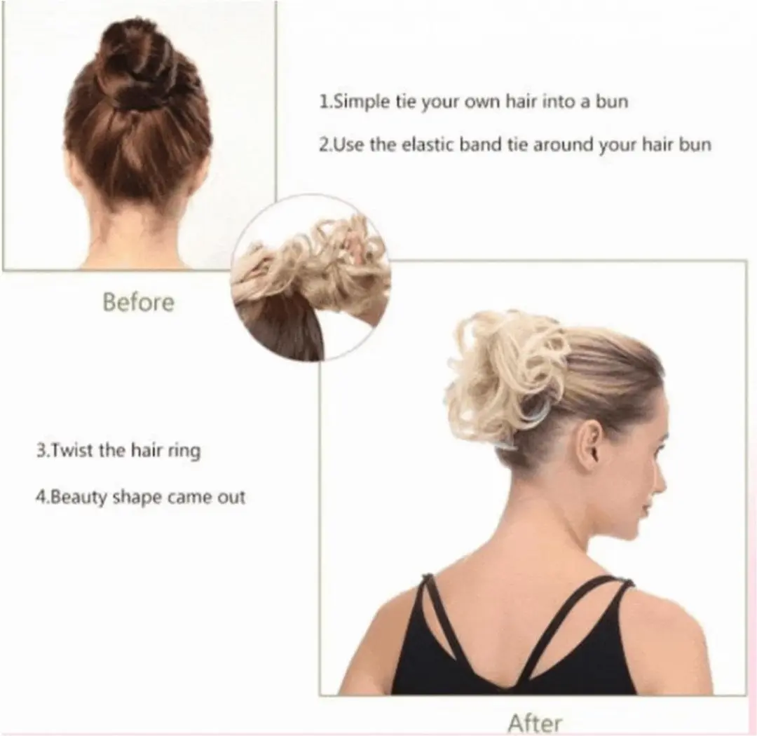 Guardian Beauty Haar Wrap Extension #30 Messy Bun - 40g - Roze/Rood/Blond