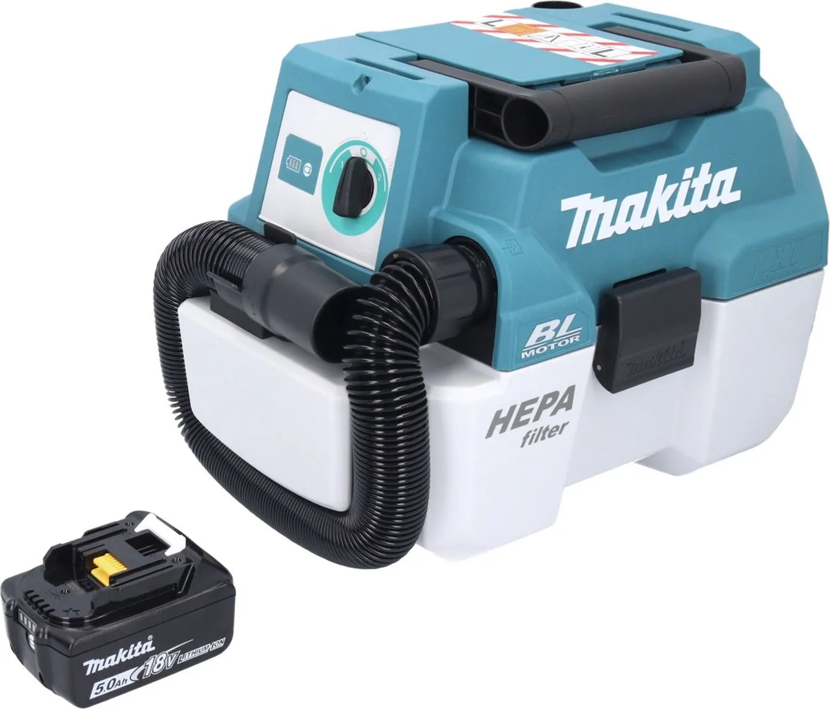 Makita DVC750LZ Accustofzuiger LXT 18V 67 mbar 7,5L - Groen
