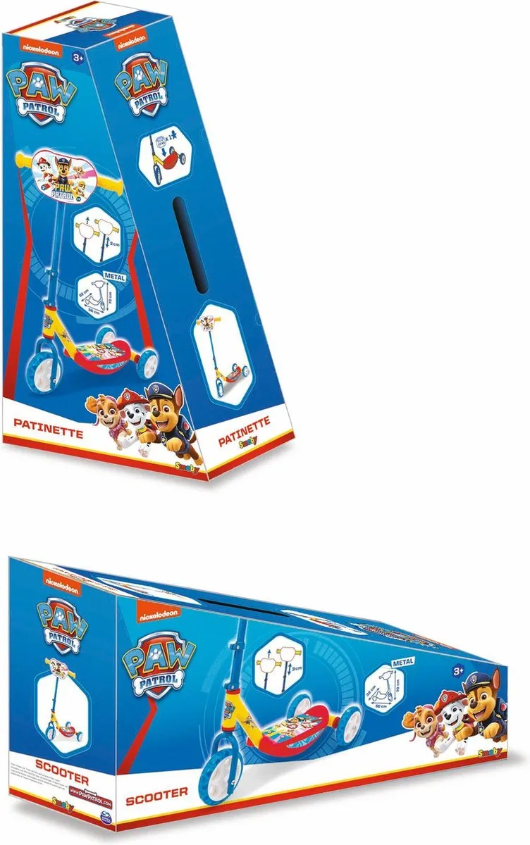 Smoby Nickelodeon Paw Patrol Scooter Step Driewieler - 3.4 Inch - Blauw/Geel/Rood